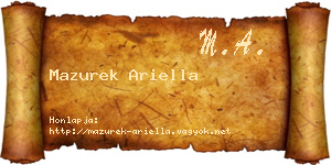 Mazurek Ariella névjegykártya